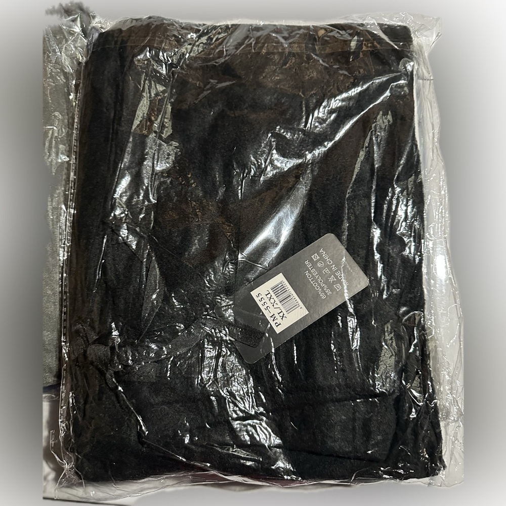 Black Drawstring Waist Fleece Pants